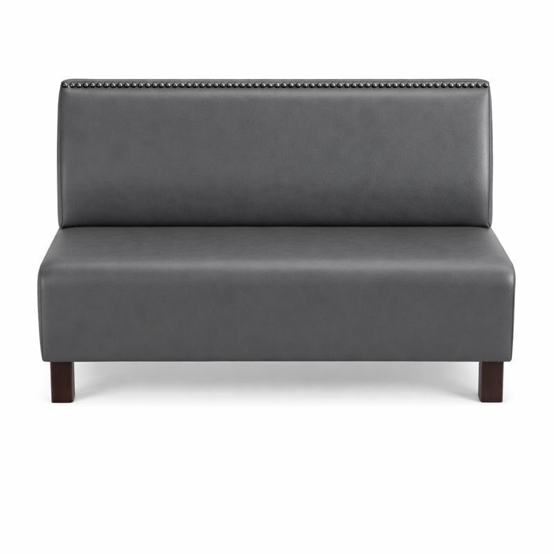 Banquette bistrot en simili cuir gris – 120 x 55 x 90 cm Mobilier Européen
