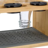 thumbnail of Relaxdays Flaschenhalter kompatibel mit Sodastream-Flaschen, Bambus, Silikonmatte, 3er Flaschenständer, natur/grau