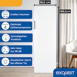 thumbnail of Exquisit Gefrierschrank GS5271-NF-H-010D weiss | No Frost | Nutzinhalt: 194 L | Temperaturregelung | Alarm