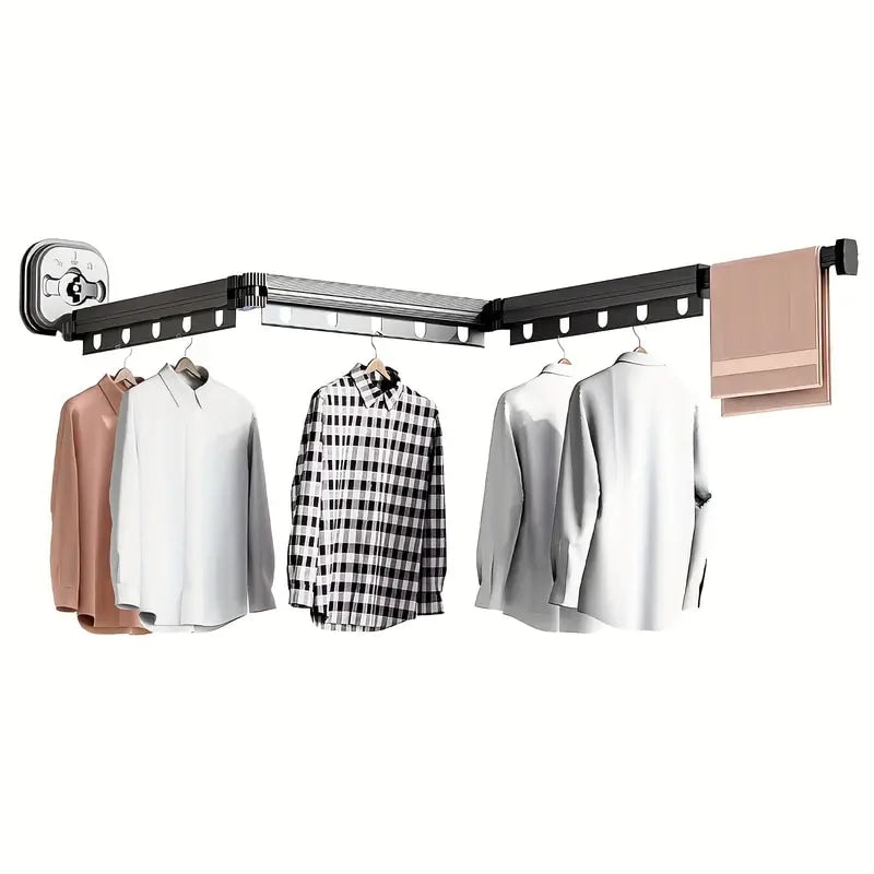 Étendoir à linge mural Extensible 125cm Noir Kitchen Move