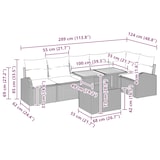thumbnail of vidaXL 7-teiliges Garten Esstisch Set mit Kissen Beige Poly-Rattan Akazie