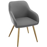thumbnail of tectake Eetkamerstoel Marilyn, koordlook, gestoffeerd - grijs/goud, per stuk - 405406