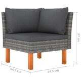 thumbnail of 7-tlg. Garten-Lounge-Set mit Kissen Poly Rattan Grau
