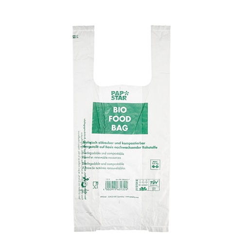 2000 Hemdchen-Tragetaschen, Bio-Folie 47 cm x 22 cm x 13 cm transparent Knotenbeutel auf Rolle