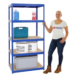 thumbnail of PROREGAL Mega Deal | 4x Schwerlastregal Slim Elephant M | HxBxT 180x90x60 cm | 5 Ebenen | Fachlast 350 kg | Blau | Stecksystem Lagerregal 4 Stk.
