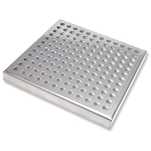 Ralo plana em aço inoxidável, 188 mm x 188 mm - Rejinox. Garagens, jardins, terraços, adegas, telhados, casas de banho, piscinas…