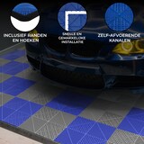 thumbnail of Geventileerde Kliktegels 6m x 6m voor Garage en Werkplaatsen, Antislip - 120 Grijs en 120 Blauw