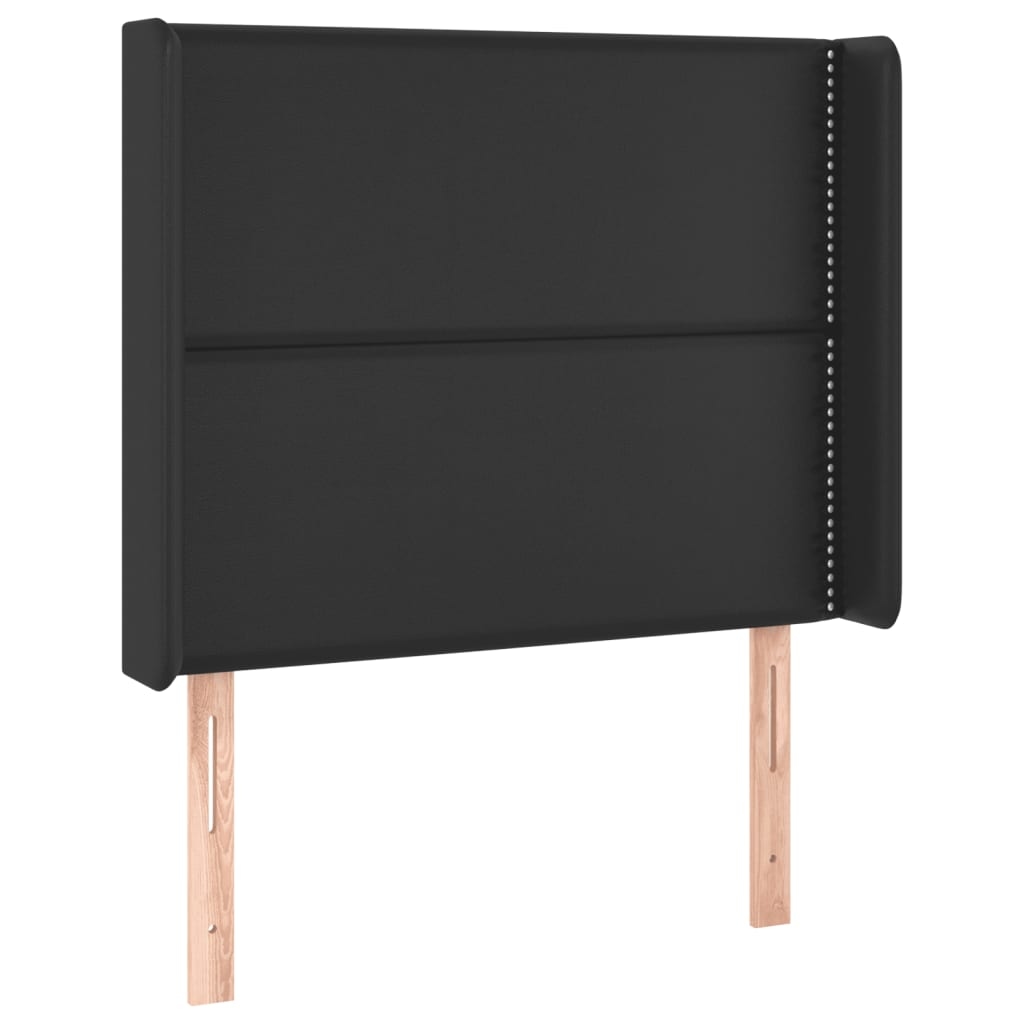 Décoshop26 - Kopfteil Schlafzimmeraccessoire LED-Beleuchtung 103 x 16 x 118/128 cm schwarzes Kunstleder TDL0200742