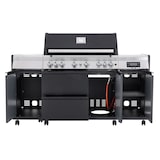 thumbnail of Tarrington House Barbecue a gas con 6+1+1 bruciatori, acciaio/acciaio inox, 172 x 59 x 116 cm, con ripiani laterali, termometro digitale, ruote, nero