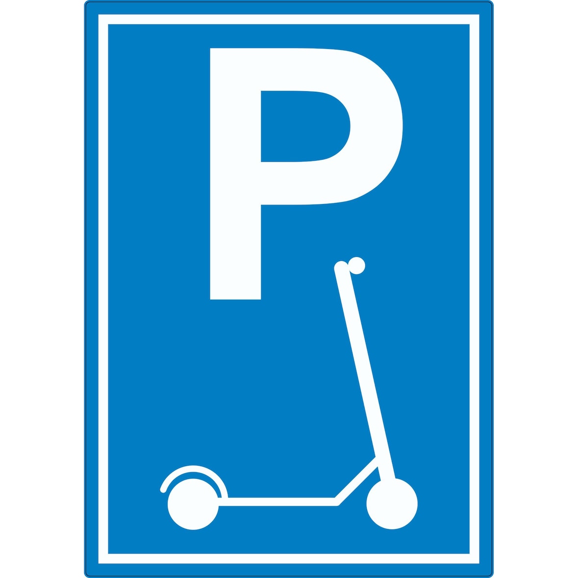 P Parkplatz E- Scooter Aufkleber A4 (210x297mm)