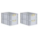 thumbnail of PROREGAL 4x Eurobox NextGen Color | HxBxT 22x40x60cm | 44 Liter | Griffe gelb geschlossen | Verstärkter Boden | Eurobehälter