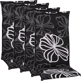 thumbnail of Gartenstuhl-Auflage Barcelona – Hochlehnerauflage für Gartenstühle Dessin:Black Flower M125,Anzahl:4er Set