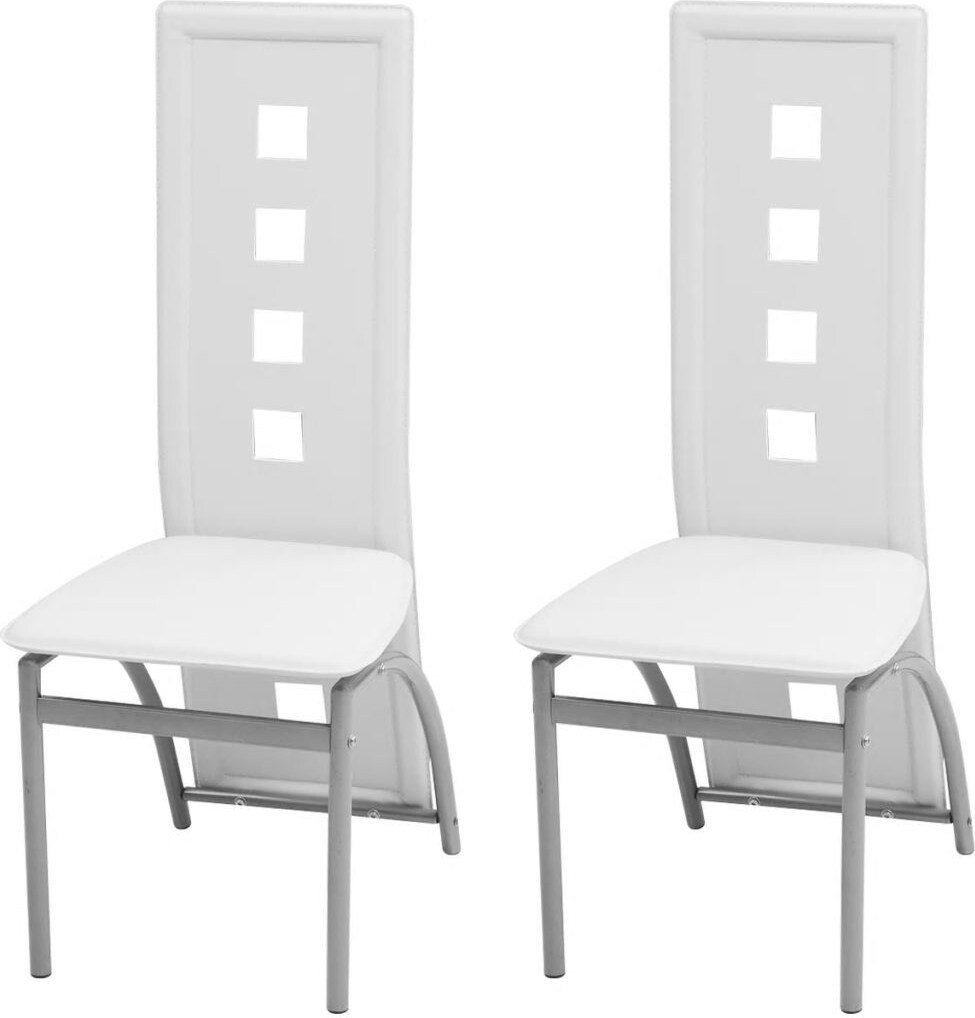 Décoshop26 - Set aus 2 modernen weißen Ess-/Küchenstühlen aus Kunststoff CDS020190