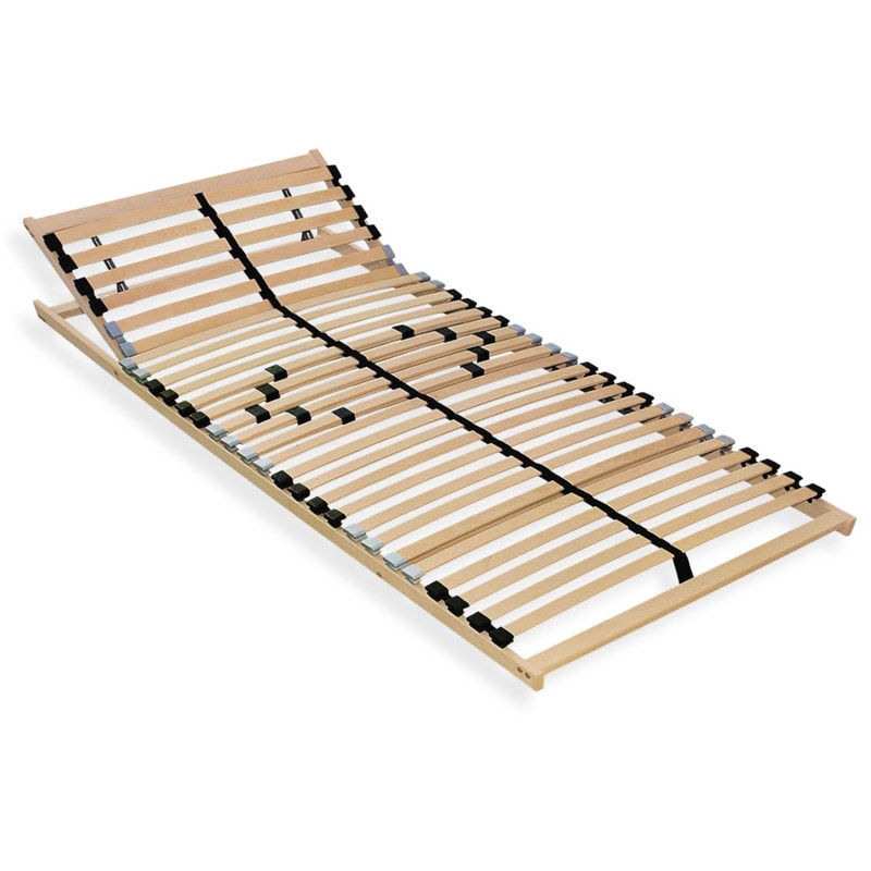 Lattenbodem 90x200, Verstelbaar hoofdeinde, Ergonomische 7-zone lattenbodem, Beukenhout, 28 latten, Gemaakt in Duitsland, Zelf te monteren, tot 150 kg