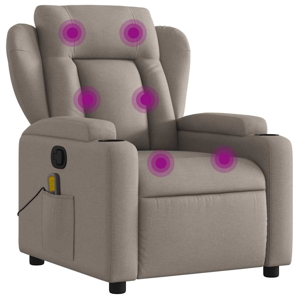vidaXL Massagestoel Taupe Stof