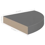 thumbnail of vidaXL Eck-Schweberegal Hochglanz-Grau 25x25x3,8 cm MDF