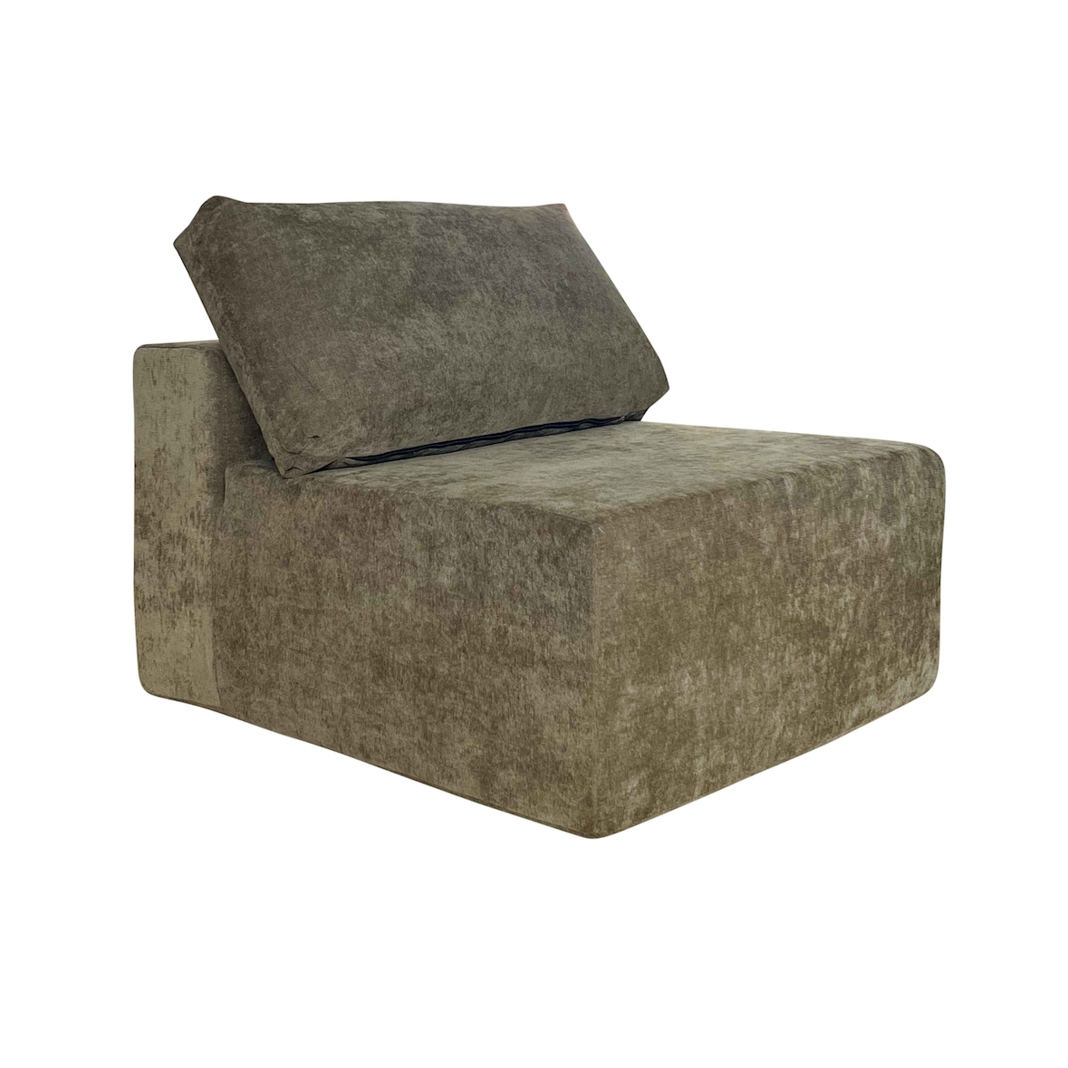 Oviala Stoffen fauteuil voor modulaire bank met groen kussen