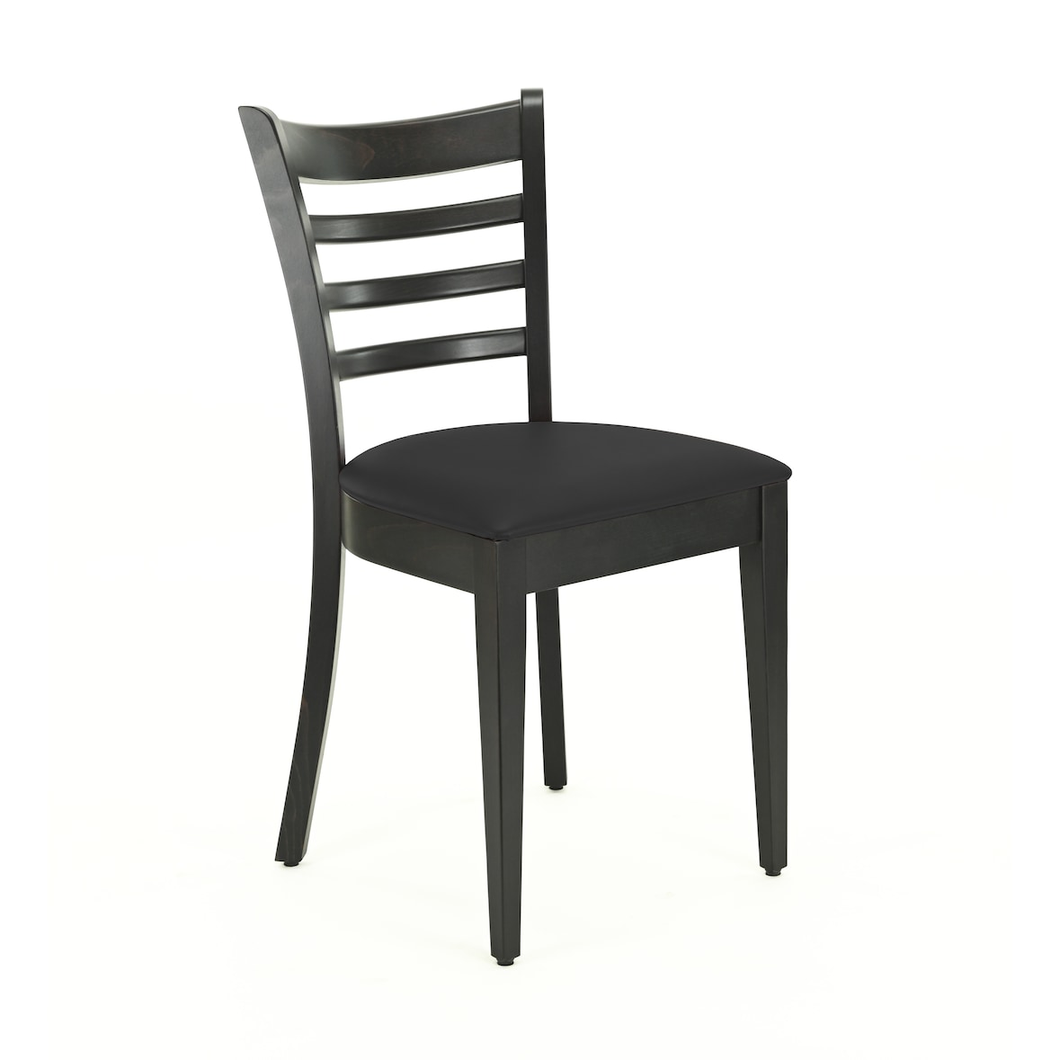 Gastro Stuhl Hugo | schwarz | gepolsterter Holzstuhl | Bistrostuhl | Restaurantstuhl