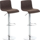 thumbnail of DELUKE® Barhocker 2er Set BERLIN - Braun, Stoff | Barhocker mit Lehne Barstuhl Tresenhocker Tresenstuhl Kneipenhocker Kneipenstuhl