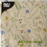 thumbnail of PAPSTAR, Servetten 3-laags 1/4 vouw 33 cm x 33 cm natuur "Sommaräng" gemaakt van gerecycled papier