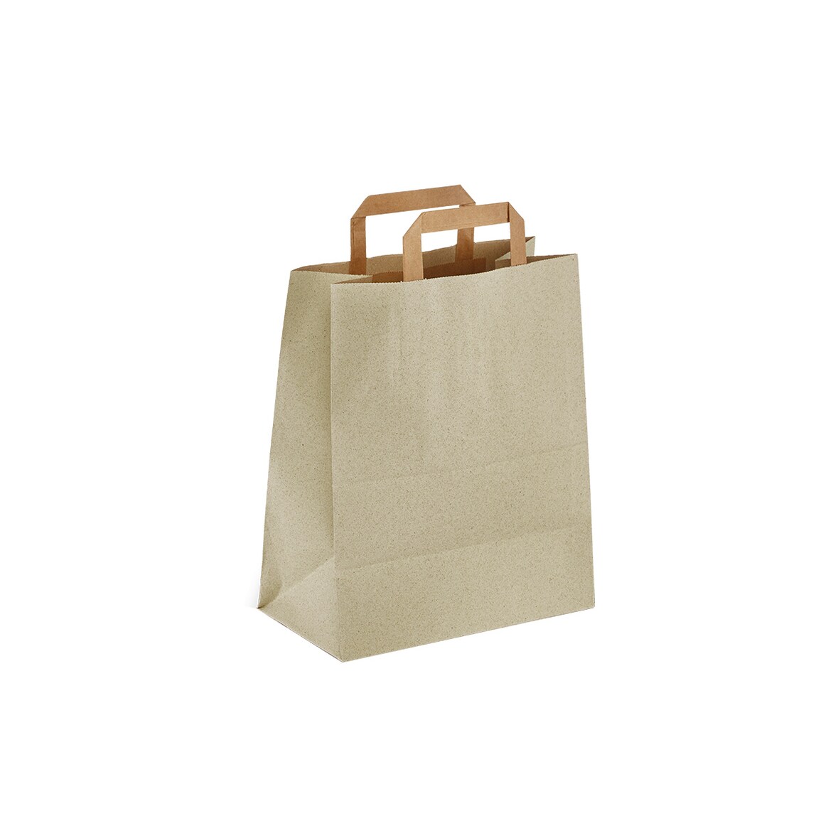 250 Bio Graspapier Tragetaschen Papiertragetaschen mit Grasanteil 22+8x36cm braun