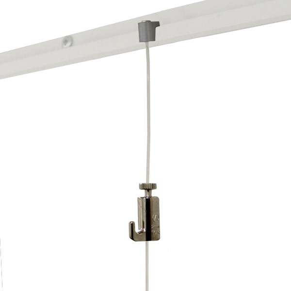 Kit cimaises classiques câbles nylon-perlon 2 mm transparent - Rail alu naturel