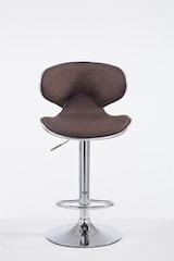 thumbnail of Décoshop26 - Moderner drehbarer Barhocker x1 in braunem Stoff mit verchromtem Metallgestell 10_0005077