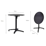 thumbnail of METRO PROFESSIONAL Gastro Klapptisch mit Tragegriff Massini, Alu, Ø 70 x 74 cm, HPL Tischplatte, schwarz