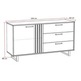 thumbnail of Matelpro - Buffet/bahut moderne 170 cm chêne sable Madera - Moderne & Design -Chêne sable -  -Types de portes: Battantes