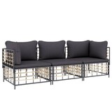 thumbnail of vidaXL 3-tlg. Garten-Lounge-Set mit Kissen Anthrazit Poly Rattan