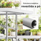 thumbnail of Outsunny Conjunto de Campismo Dobrável com Mesa e Bancos Alças 180x74x74 cm e 182x28x42 cm Branco