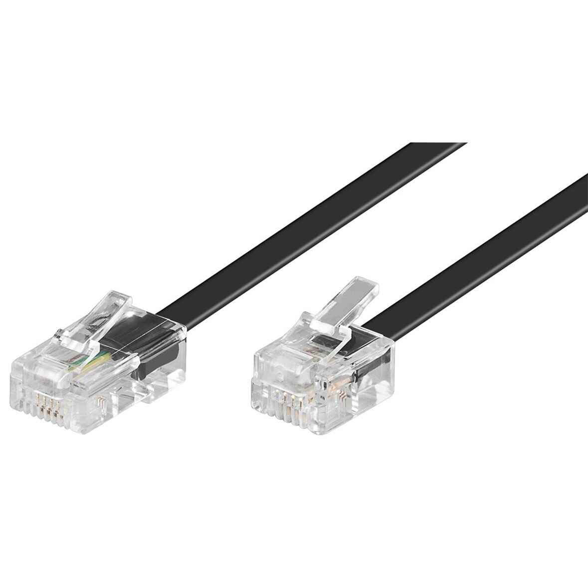 Goobay 68578 Modularanschlusskabel, 10 m, Schwarz - RJ45-Stecker (8P4C) > RJ11/RJ14-Stecker (6P4C)