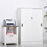 thumbnail of Armario de Oficina con 2 Puertas Correderas y 3 Estantes 80x40x120 cm Blanco