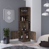 thumbnail of Mueble Bar Syrah en melamina con 4 estantes , 2 puertas 4 portacopas y 4 portacopas , marron , 180.6 cm  X 46.9 cm  X 46.9 cm