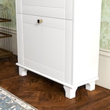 thumbnail of HOMCOM mueble zapatero blanco zapatero estrecho con 2 puertas abatibles y 1 cajón para 8 pares de zapatos para entrada pasillo 60x23,5x98,5 cm