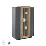 thumbnail of Dmora Vitrine Kevin, Sideboard mit drei Türen, Mehrzweck-Wohnzimmermöbel, 100% Made in Italy, cm 80x38h121, Anthrazit und Ahorn