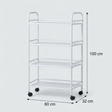 thumbnail of Carrello Portavivande 4 Ripiani Ruote Cucina Mobile 60x32x100 cm - Nero