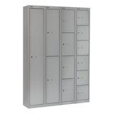 thumbnail of Bisley Garderobenschrank Office mit Schloss aus Stahlblech, 2 Fächer - Spind abschließbar für Sportzeug, Kleidung & Co. - Tiefe: 45,7 cm - Farbe: