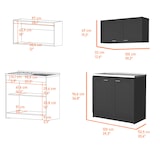 thumbnail of Set Muebles de cocina Zurich en Melamina, con mueble de encimera en acero inoxidable y mueble sobre campana