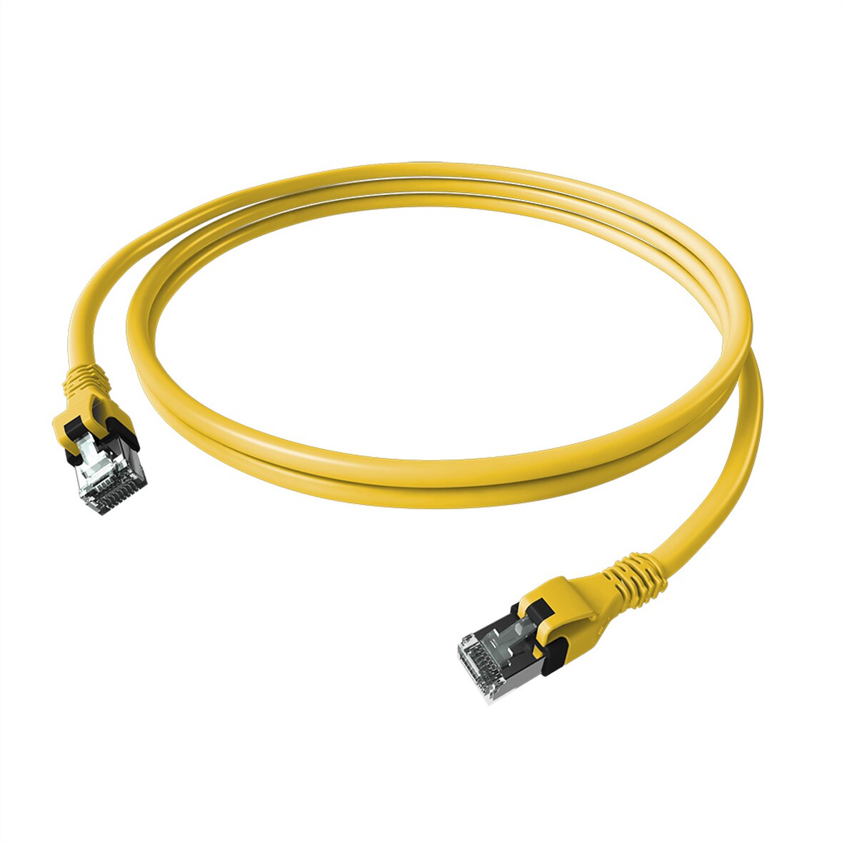 EasyLan DualBoot PushPull IP20 Patchkabel, Cat.6A (Class EA), S/FTP, gelb, 2 m