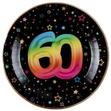 thumbnail of 6 Teller 60. Geburtstag bunt Pappteller