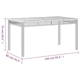 thumbnail of vidaXL Tuintafel 140x80x75 cm poly rattan en acaciahout beige
