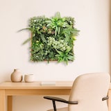 thumbnail of Jardín vertical artificial Bonerva Taormina con marco de madera 50x50 cm pieza decorativa de pared tipo cuadro vegetal para interior sin mantenimiento