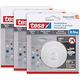 thumbnail of Lot de 3 Crochets de Plafond Auto-Adhésifs – Fixation d'Objets Décoratifs Jusqu'à 0,5 kg/Crochet – S'enlèvent sans Laisser de Traces – Blanc