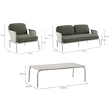 thumbnail of Tarrington House Set de terrasse Eden, 4 pièces, acier/céramique/polyester, 2 fauteuils individuels, 1 canapé 2 places, 1 table basse, blanc/vert