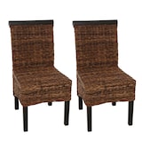 thumbnail of Set di 2 sedie da pranzo sedia in vimini M45 sedia banana wicker ~ scuro, senza cuscino