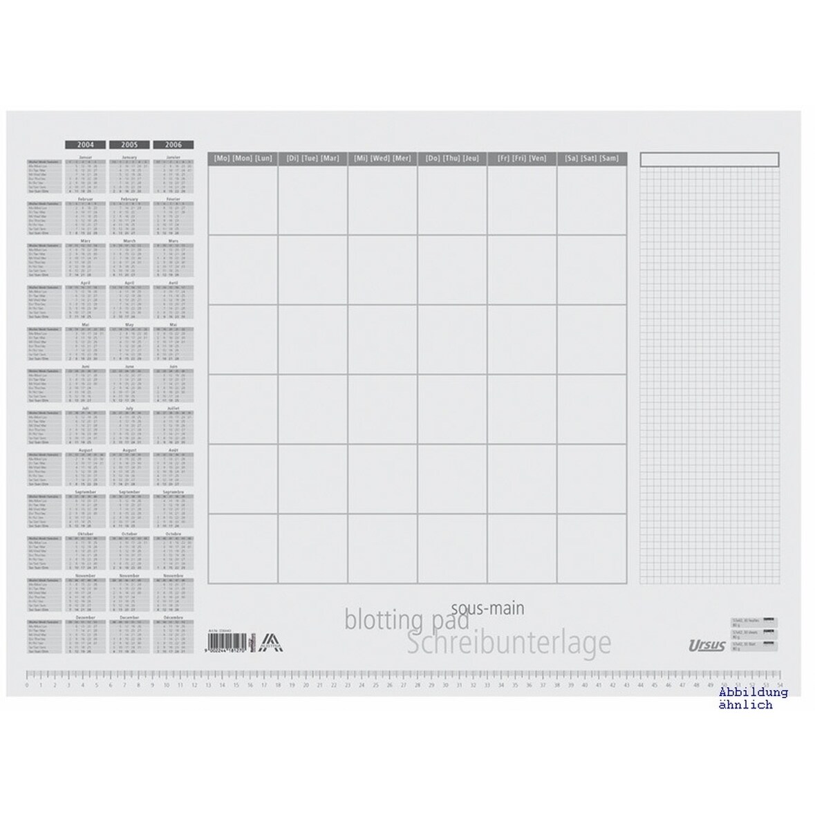 Schreibunterlage 52,5x37,5cm mit Kalender VE=30 Blatt