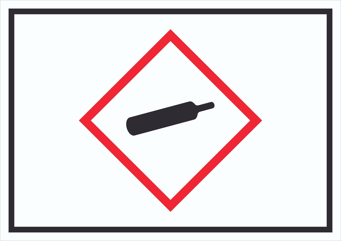 Schild Gasflasche Gas unter Druck Symbol A4 Rückseite selbstklebend