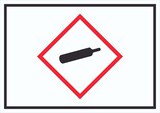 thumbnail of Schild Gasflasche Gas unter Druck Symbol A4 Rückseite selbstklebend