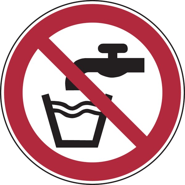 Verbotsschild, Kein Trinkwasser P005 - ASR A1.3 (DIN EN ISO 7010) - 50 mm Folie selbstklebend